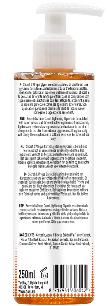 Secret d'Afrique Skin Lightening Carrot Glycerine 250ml